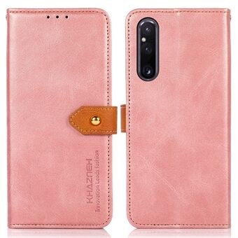 KHAZNEH PU Læder Kohud Texture Telefontaske til Sony Xperia 1 V Wallet Stand Phone Cover