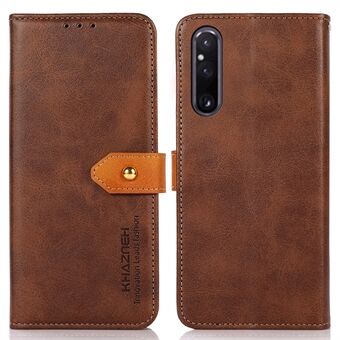 KHAZNEH PU Læder Kohud Texture Telefontaske til Sony Xperia 1 V Wallet Stand Phone Cover