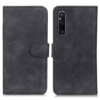 KHAZNEH Til Sony Xperia 1 V Pung Beskyttende Telefon Stand Cover Anti-ridse Retro Læder Shell Case