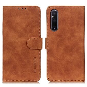 KHAZNEH Til Sony Xperia 1 V Pung Beskyttende Telefon Stand Cover Anti-ridse Retro Læder Shell Case