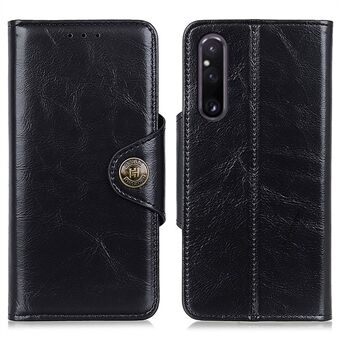 KHAZHEN til Sony Xperia 1 V tegnebog PU- Stand Telefoncover Anti-drop telefoncover