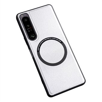 Til Sony Xperia 1 V Magnetic Slim Case PU Læder PC TPU Telefon Cover Kompatibel med MagSafe