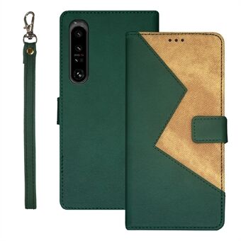 IDEWEI splejsning PU-lædercover til Sony Xperia 1 V Stand Flip-telefontaske med kortpladser