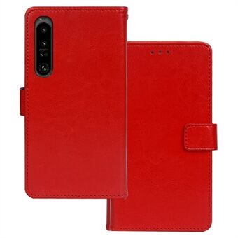 IDEWEI til Sony Xperia 1 V PU læder Stand taske Crazy Horse Texture Pung Cover Telefon Shell