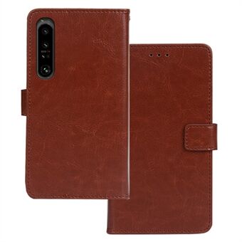 IDEWEI til Sony Xperia 1 V PU læder Stand taske Crazy Horse Texture Pung Cover Telefon Shell