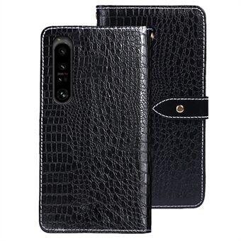 IDEWEI Stand Cover til Sony Xperia 1 V PU læder telefontaske Crocodile Texture Wallet Shell