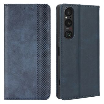 Til Sony Xperia 1 V Retro PU Læder Telefon Taske Stand Pung Flip Magnetic Cover