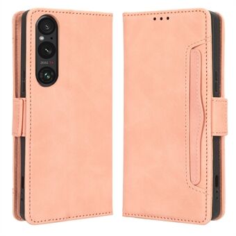 Pung etui til Sony Xperia 1 V PU Læder Multiple Card Slots Stand Phone Cover