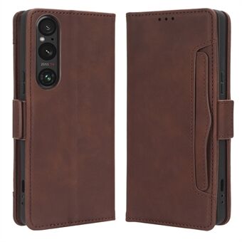 Pung etui til Sony Xperia 1 V PU Læder Multiple Card Slots Stand Phone Cover