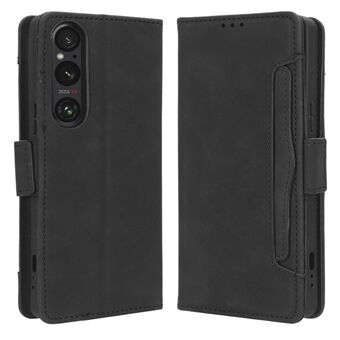 Pung etui til Sony Xperia 1 V PU Læder Multiple Card Slots Stand Phone Cover