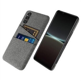 Dual Card Holder Telefon Case til Sony Xperia 1 V, Hard PC + Cloth Phone Bagcover