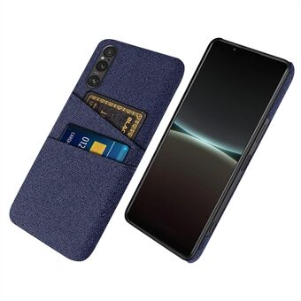 Dual Card Holder Telefon Case til Sony Xperia 1 V, Hard PC + Cloth Phone Bagcover