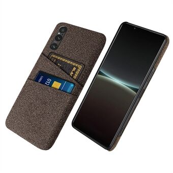 Dual Card Holder Telefon Case til Sony Xperia 1 V, Hard PC + Cloth Phone Bagcover