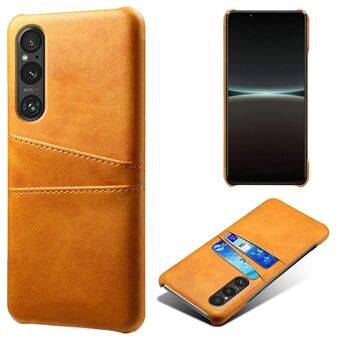 Telefonetui med to kortpladser til Sony Xperia 1 V, anti-ridse PU læderbelagt pc-cover