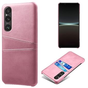 Telefonetui med to kortpladser til Sony Xperia 1 V, anti-ridse PU læderbelagt pc-cover