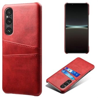 Telefonetui med to kortpladser til Sony Xperia 1 V, anti-ridse PU læderbelagt pc-cover