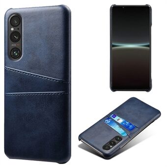 Telefonetui med to kortpladser til Sony Xperia 1 V, anti-ridse PU læderbelagt pc-cover