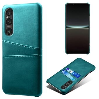 Telefonetui med to kortpladser til Sony Xperia 1 V, anti-ridse PU læderbelagt pc-cover