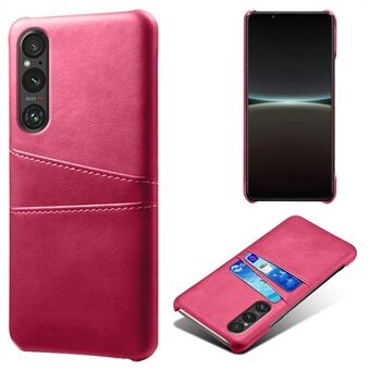 Telefonetui med to kortpladser til Sony Xperia 1 V, anti-ridse PU læderbelagt pc-cover