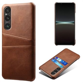 Telefonetui med to kortpladser til Sony Xperia 1 V, anti-ridse PU læderbelagt pc-cover