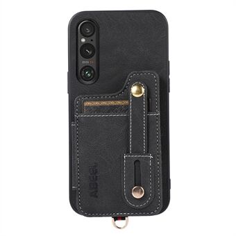 ABEEL Style 01 til Sony Xperia 1 V Scratch Litchi-tekstur PU-læder+TPU+PC-telefoncover Kickstand-etui med folio-flip-kortpladser