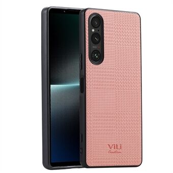 VILI TH-serien Telefon-etui til Sony Xperia 1 V, PU-læderovertrukket PC+TPU Telefon bagside-cover