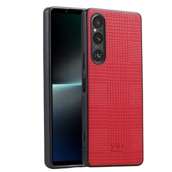 VILI TH-serie Telefon-etui til Sony Xperia 1 V, PU læderbelagt PC+TPU telefoncover til bagsiden.