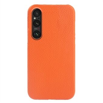 Til Sony Xperia 1 V magnetisk telefon etui ufuldstændigt cover ægte ko læder belagt PC skal