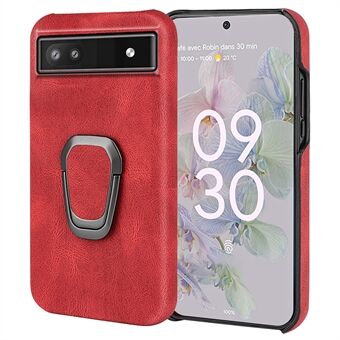 Kickstand Design Ufuldstændig Dækning Hård Cover Tekstureret PU Læderbelagt PC Bagsidebeskyttelsesetui til Google Pixel 6a