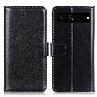 Til Google Pixel 7 Pro Crazy Horse Tekstur Pengepung Flip Cover Magnetisk Lukning Stativ PU Læder Stødsikker Telefon Etui.