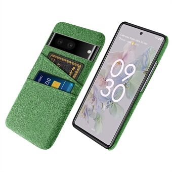 Tøjtekstur telefon-etui til Google Pixel 7, ridsefri hård PC-cover med dobbelt kortspalter