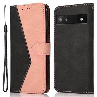 Til Google Pixel 8a-etui Farvespaltning i PU-læder Wallet Stand Telefoncover