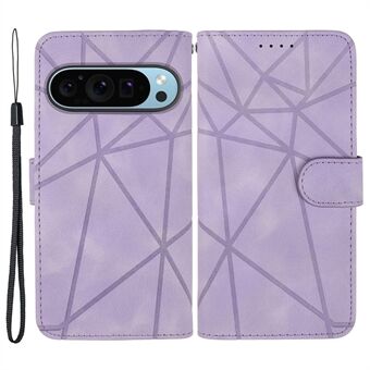 Til Google Pixel 9 Pro XL-etuiet Wallet Line Pattern Skin-touch Phone Leather Cover