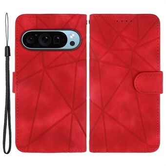 Til Google Pixel 9 Pro XL-etui Wallet Line Pattern Skin-Touch Telefonlædercover