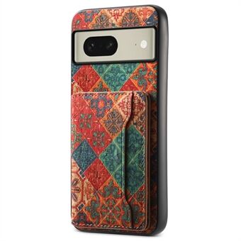 Til Google Pixel 8-etui Blomstret mønster Kortholder PU+TPU+PC-kickstand-telefon-etui