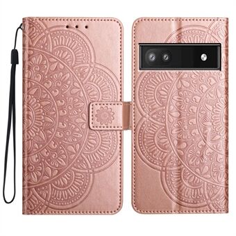 Til Google Pixel 8a-etui PU-læder Mandala-trykt telefoncover