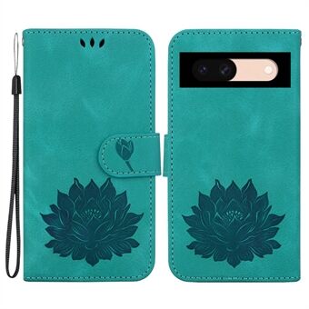 For Google Pixel 8a-etui PU-læder folio flip-telefoncover Lotus-mønster