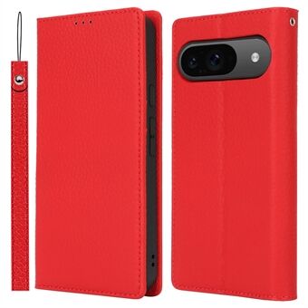 Til Google Pixel 9 / Pixel 9 Pro etui med håndrem Ægte kødlæder telefoncover