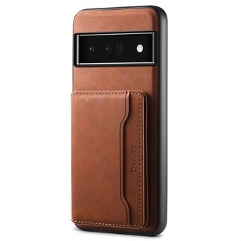 DENIOR D13 til Google Pixel 6 Pro 5G Retro-etui Læder Telefon Bagcover Aftagelig 2-i-1 Kortholder