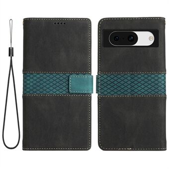 Til Google Pixel 8a Wallet-etui med gittermønster, telefonlædercover.