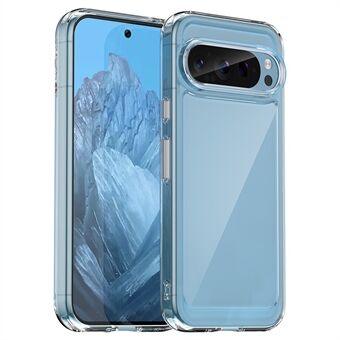 Til Google Pixel 9 / 9 Pro Transparent Case Elektroplaterede knapper (stor baglinseåbning)