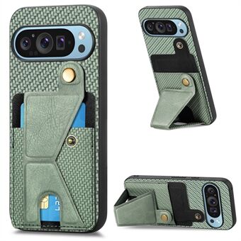 Til Google Pixel 9 / Pixel 9 Pro Etui K-Formet Kickstand Læder+PC+TPU Telefon Cover