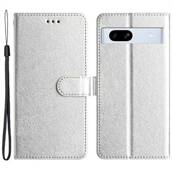 For Google Pixel 8a Etui Flip Læder Pung Silkestruktur Telefon Cover