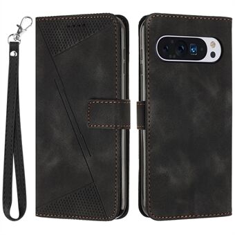 For Google Pixel 9 Pro XL Taske Trekantet Mønster Læder Wallet Pung Mobil Cover