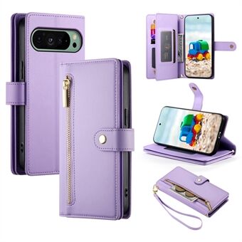 DF-011 For Google Pixel 9 / Pixel 9 Pro Etui Flere Kortholdere Lynlås PU Læder Telefoncover