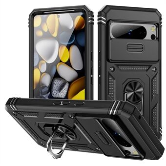 Til Google Pixel 8 Pro Etui Camshield Ring Holder Kickstand TPU+PC Telefon Cover