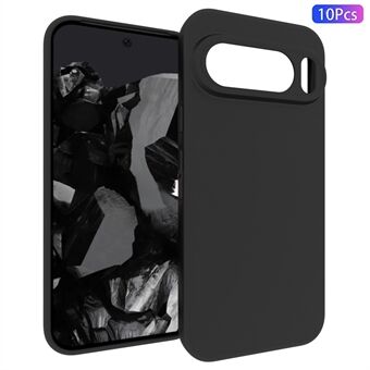 10 stk / pakke for Google Pixel 9 Pro XL etui anti-fingeraftryk blød TPU beskyttelsescover - Sort