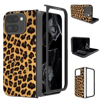 Til Google Pixel 9 Pro Fold 5G Etui Leopard Mønster PU+PC Telefon Dæksel