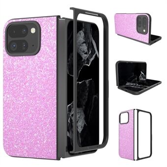 Til Google Pixel 9 Pro Fold 5G Etui Farvet Glitter Læder+PC Telefon Cover