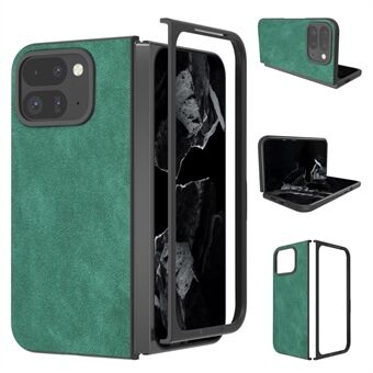 Til Google Pixel Fold 2 Stødsikker Etui Sort Kant PU+PC Telefon Cover